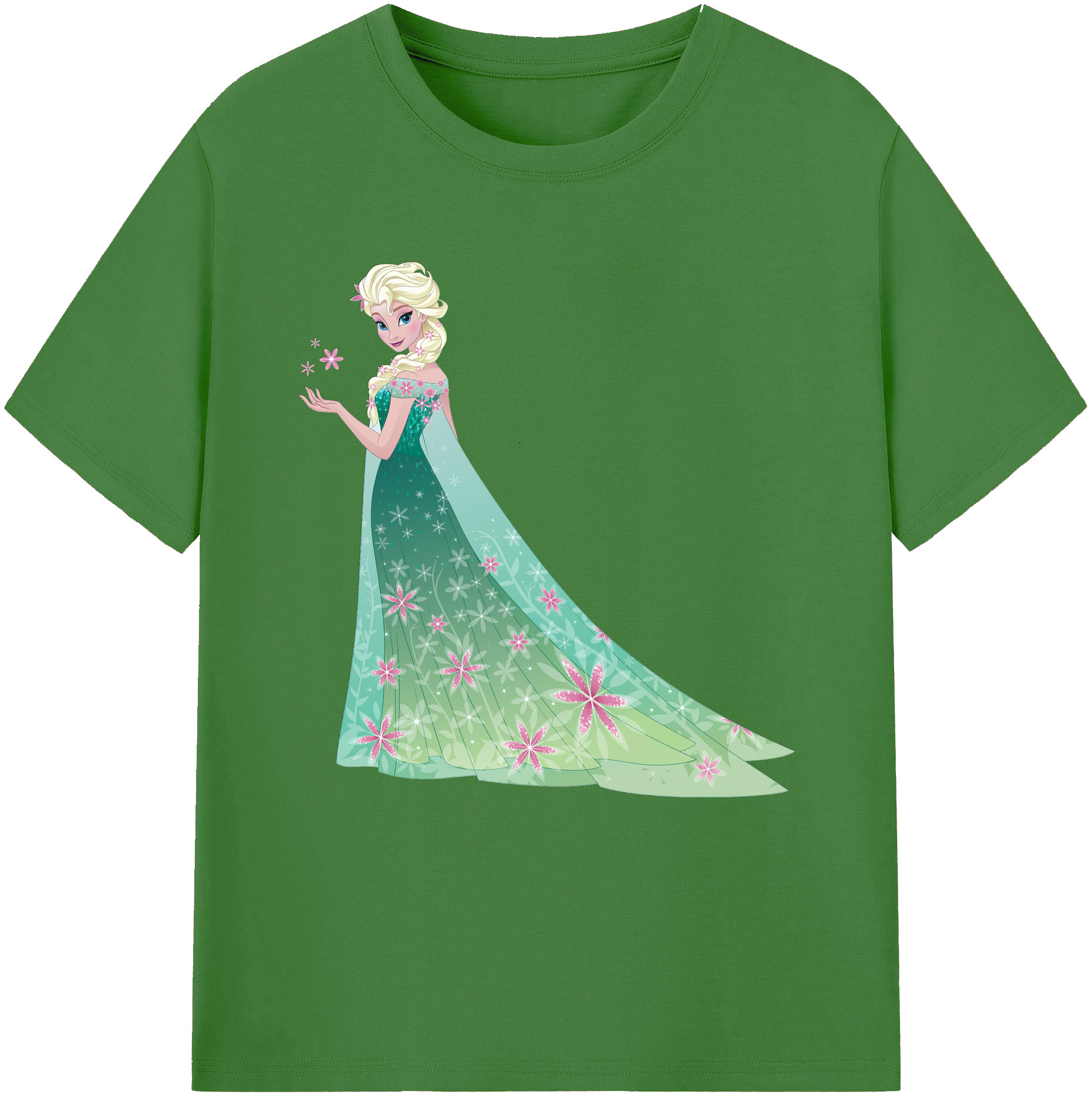 （画像用） アナと雪の女王 アンナ エルサ Frozen Anna Elsa レディースカジュアルプリントTシャツ（綿100％）
